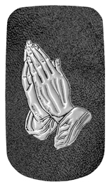 DAROYAL-516-SL-SH-BK Silver Praying Hands Shimmer Black